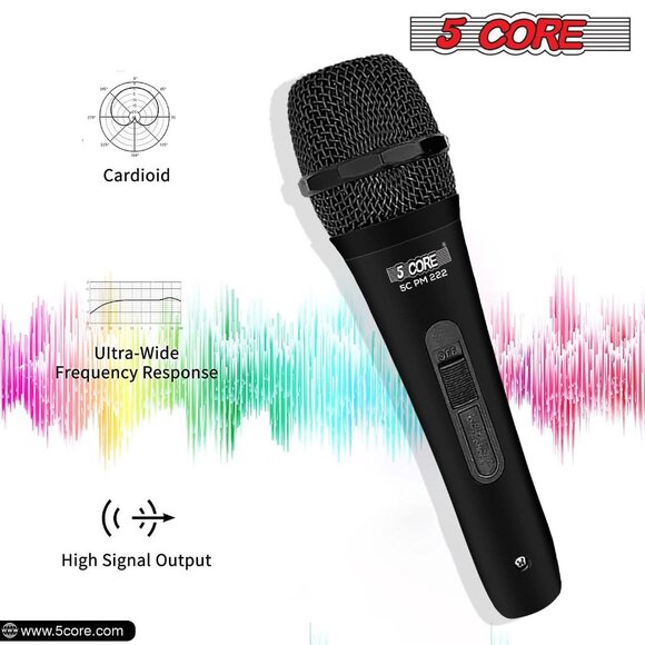 5Core XLR Microphone Dynamic Mic Karaoke Singing Studio Mics Handheld Microfono - Picture 7 of 9